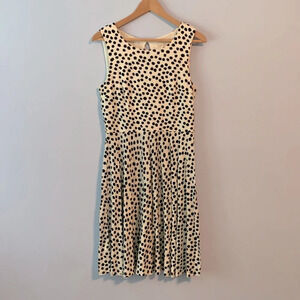 Loft size small sleeveless Dalmatian spots white and black dress high neck mini